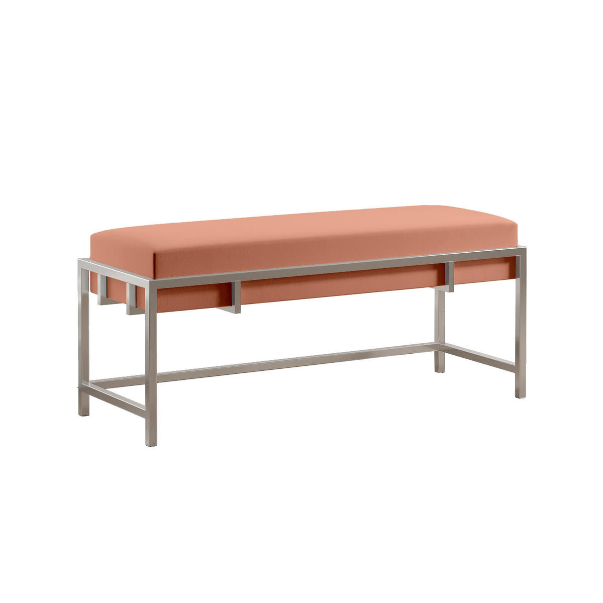POLSTERBANK LAMO 100 Rosa, Chromgestell - Chromfarben/Pink, Textil/Metall (100/45/35cm) - Bettso