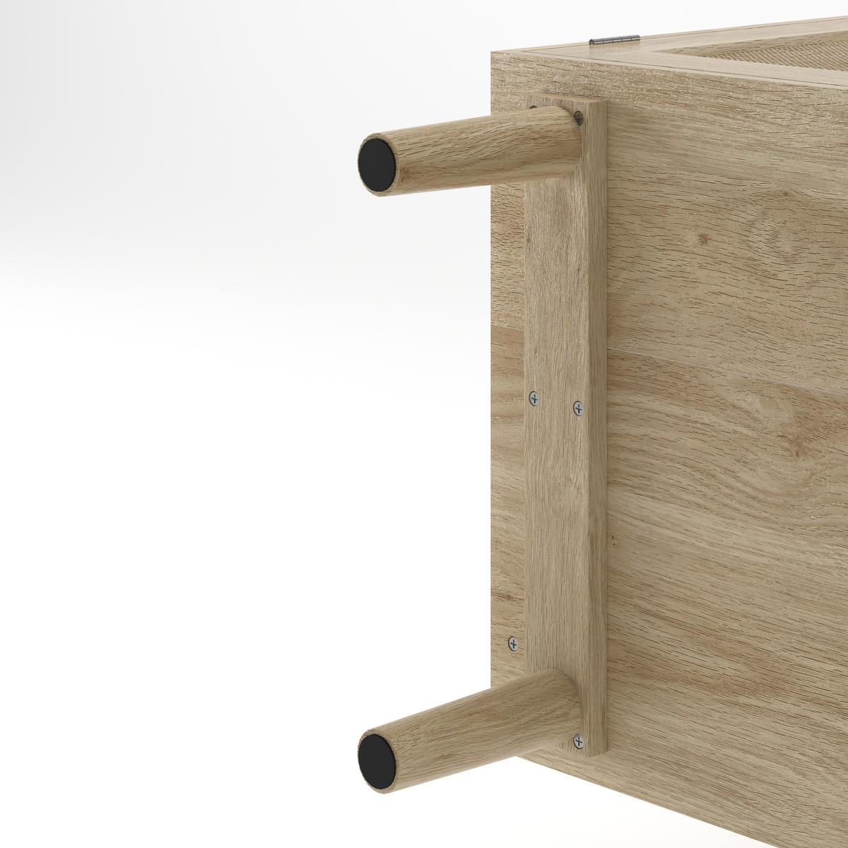 SIDEBOARD in Naturfarben mit zwei Rattan-Türen für Wohnzimmer, Esszimmer und Diele, B80/T40/H88 cm - Schwarz/Naturfarben, Holzwerkstoff (80/88/40cm) - STILVORA