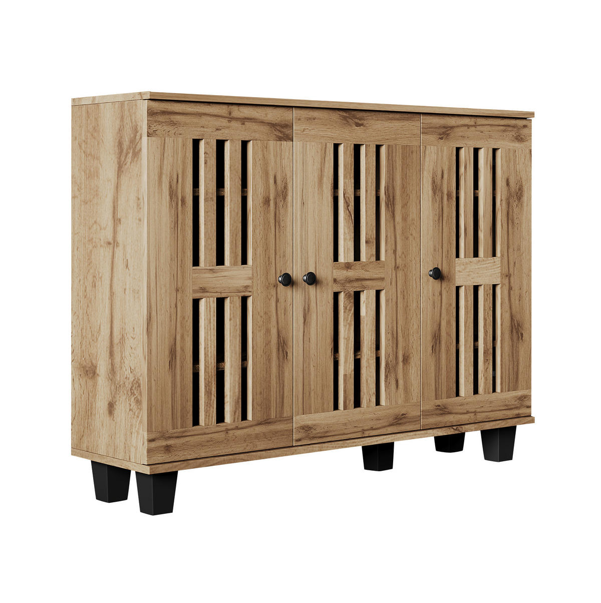 SIDEBOARD aus Spanplatte 120x32x92cm in Natural Wood - Naturfarben, Holzwerkstoff (120/92/32cm) - Modfu