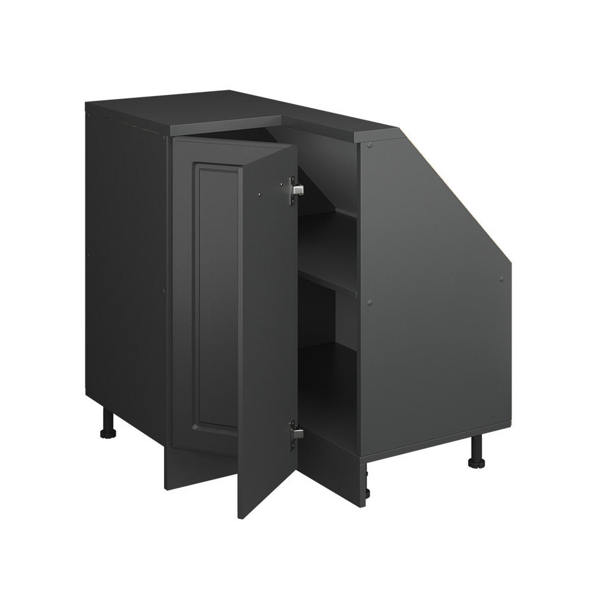 DACHSCHRÄGENSCHRANK ECKSCHRANK Rion Anthrazit Landhaus/Anthrazit 75.6 x 81.6 cm mit 1 Tür - Anthrazit, Holzwerkstoff (75.6/81.6/75.6cm) - Vicco