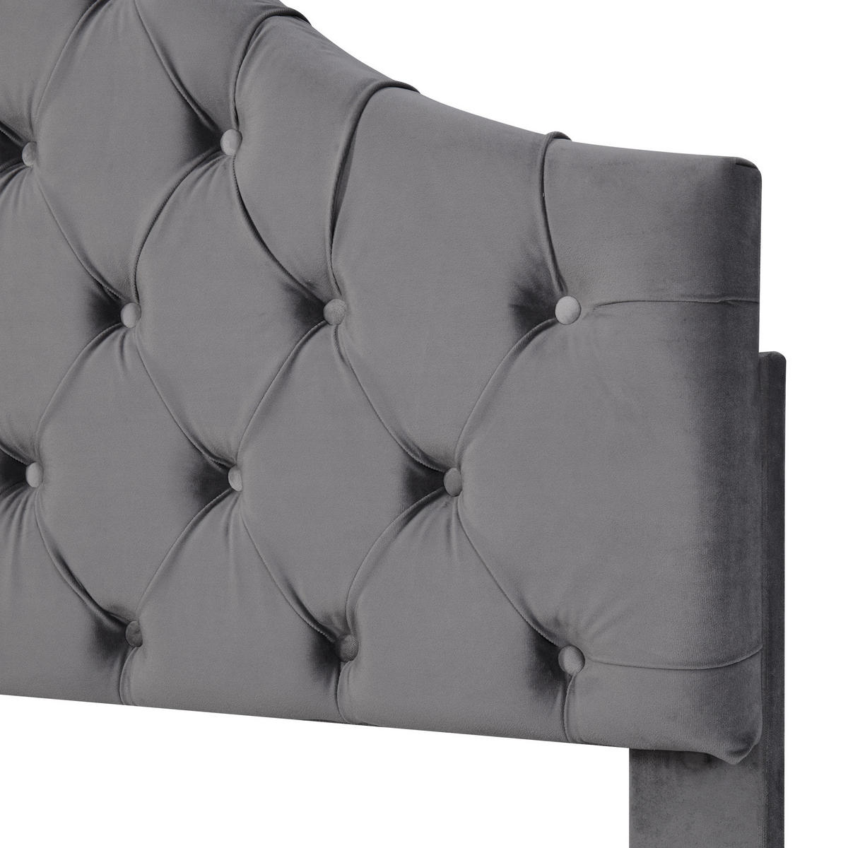 ČALÚNENÁ posteľ 90/200 cm, zamatová, sivá, s lamelovým roštom - sivá, textil (90/200cm) - BEAOK