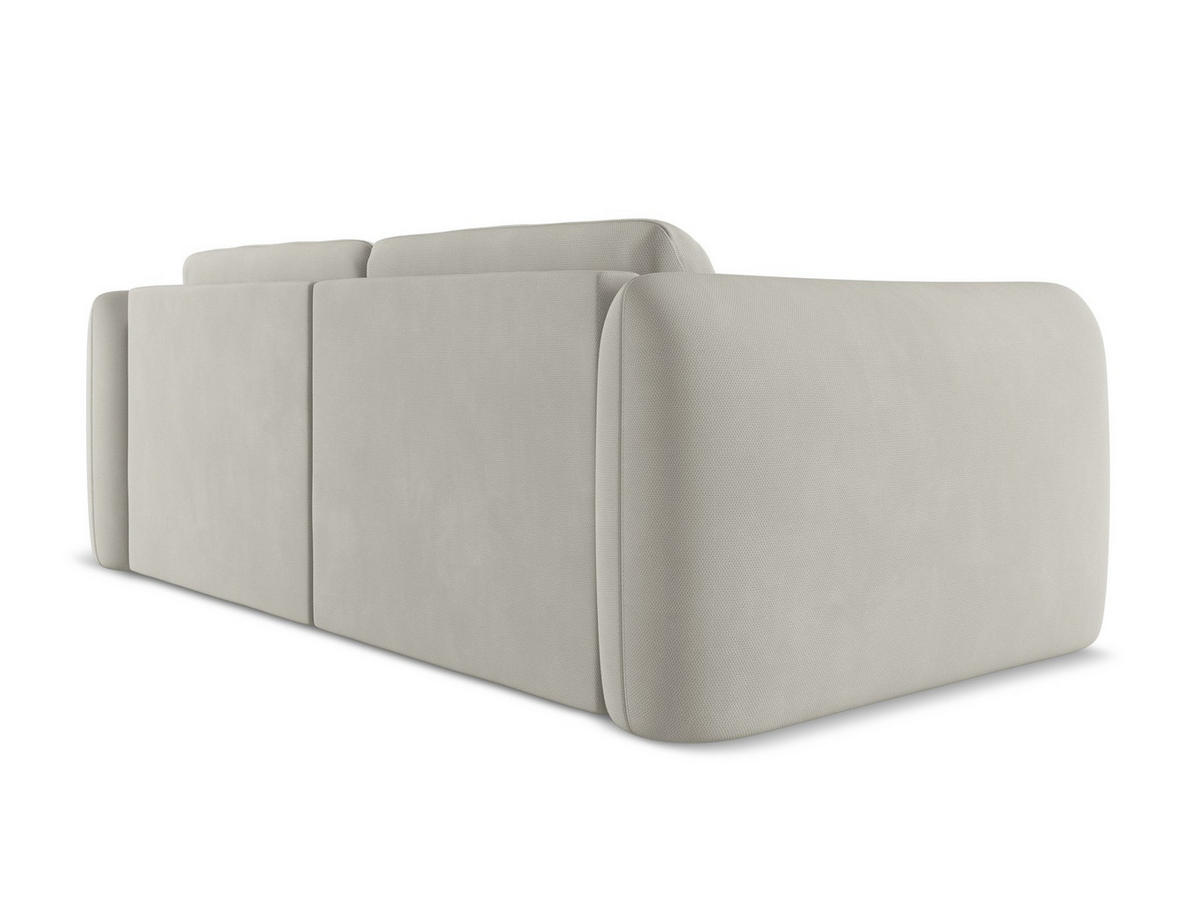 3-SITZER SOFA Chenille Stoff Beige - Beige/Schwarz, Kunststoff/Textil (210/74/105cm) - Makamii