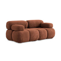 2-SITZER-SOFA Chenille Stoff Orange - Terra cotta/Schwarz, Kunststoff/Textil (190/70/96cm) - Makamii