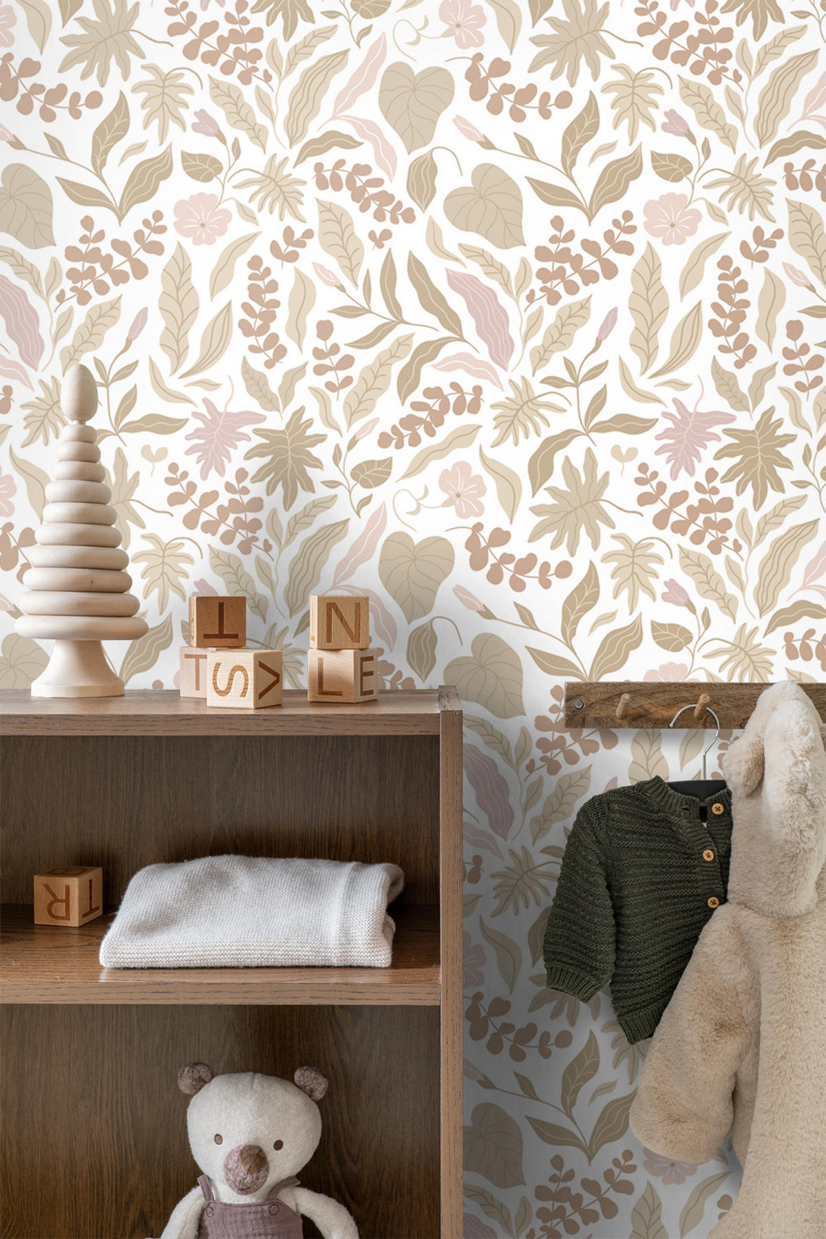 TAPETE Blätter und Blumen 50 x 900 cm - Beige, Papier (50/900cm) - ESTAhome