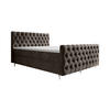 BOXBETT CHESTER PLUS 160x200, mit Matratze H3 und Topper, Monolith 15 - Braun, Holz/Textil (160/200cm) - Bedante