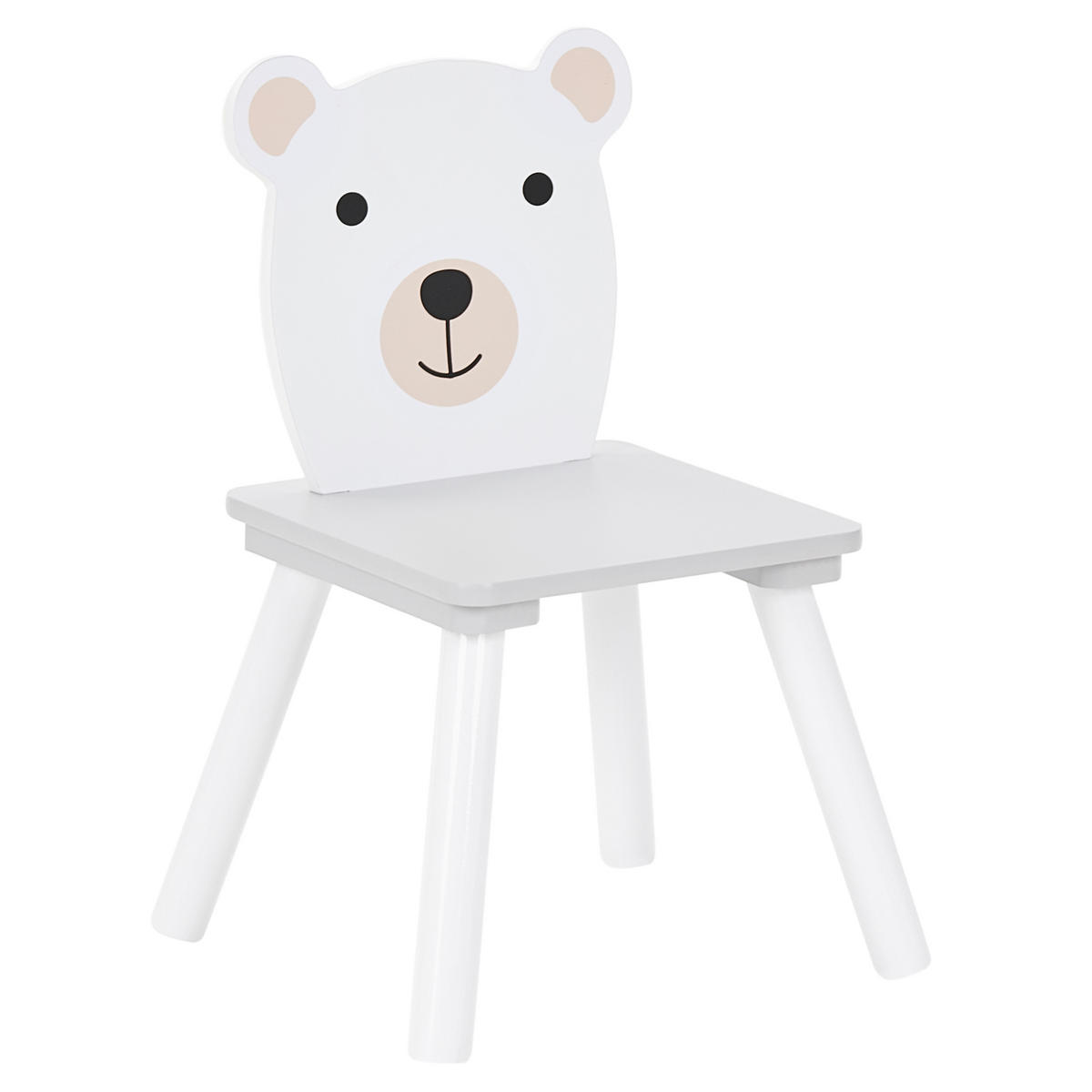 KINDERTISCH mit Stühlen Weiß Mimili - Dunkelgrau/Weiß, Holz/Holzwerkstoff (60/43/60cm) - Beliani