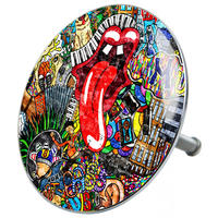 BADEWANNENSTÖPSEL Graffiti - Rot, Metall (8/10/10cm) - Sanilo