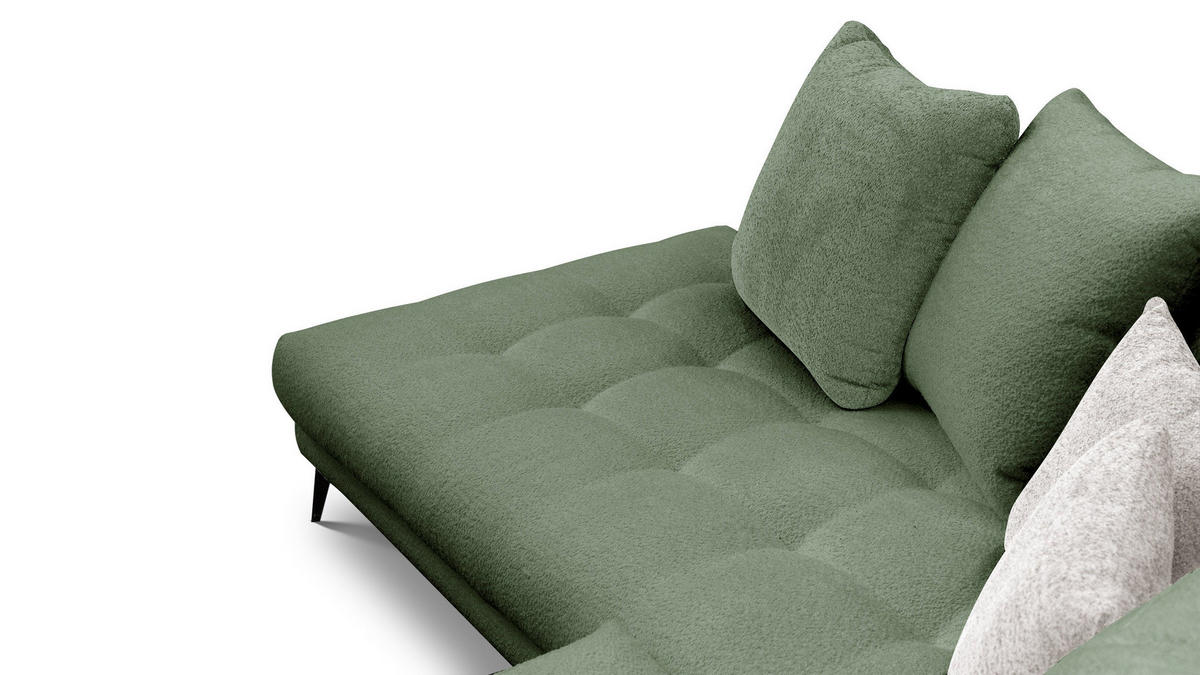 ECKSOFA CALME 5-Sitzer, olive - Olivgrün, Holz/Textil (294/229cm) - Courtois Laville