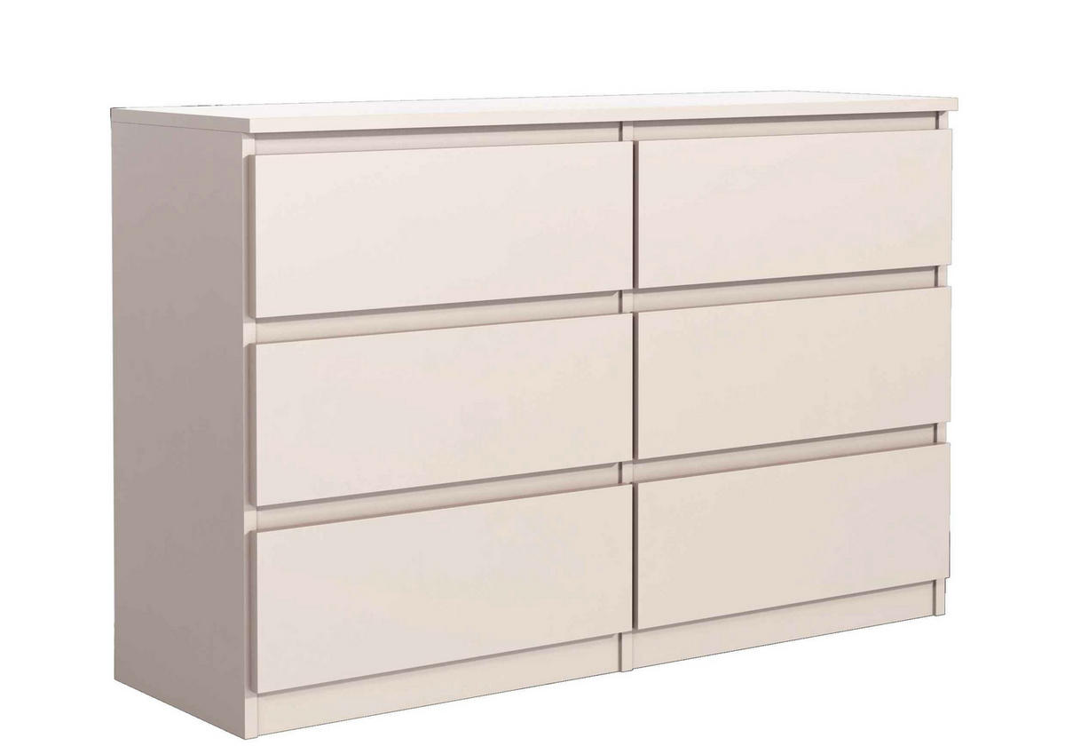 KOMMODE NUDO 138,5/78,5/39cm mit 6 Schubladen Türen Kaschmir - Kaschmir, Holzwerkstoff (138.5/78.5/39cm) - MASSENO