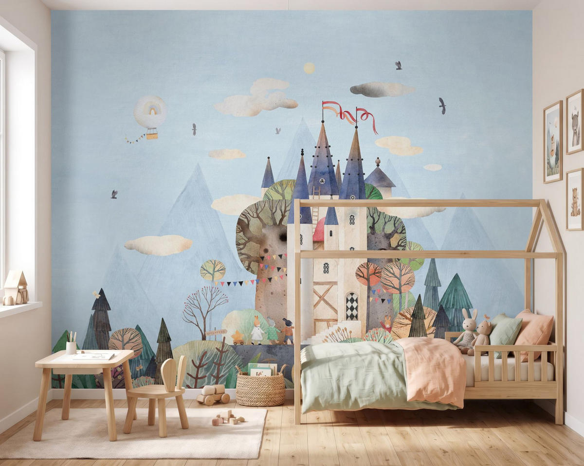 FOTOTAPETE Märchenschloss 3.5 x 2.79 m - Multicolor, Papier (350/279cm) - ESTAhome