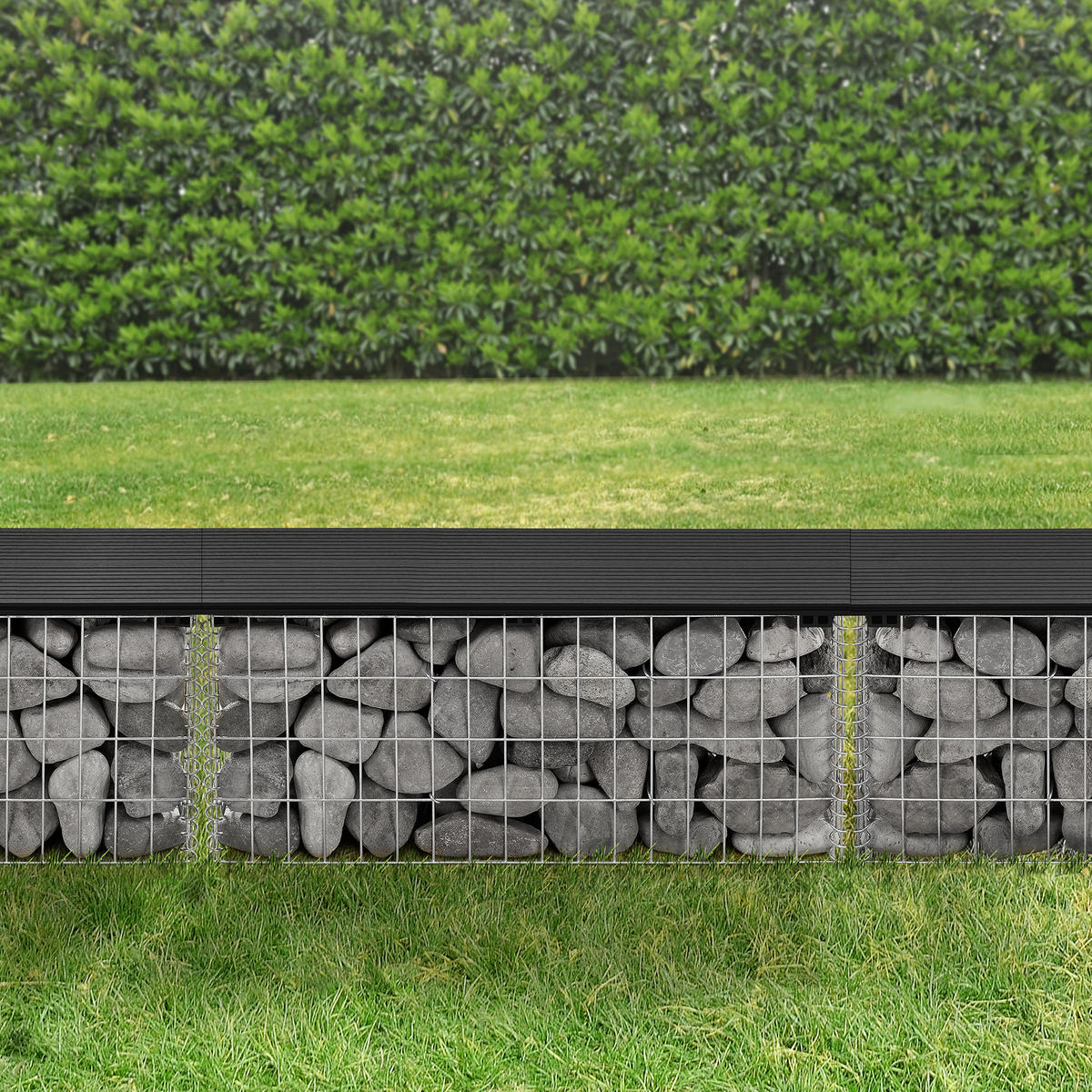 GABIONENBANK - Schwarz, Kunststoff (100/45/30cm) - pro.tec
