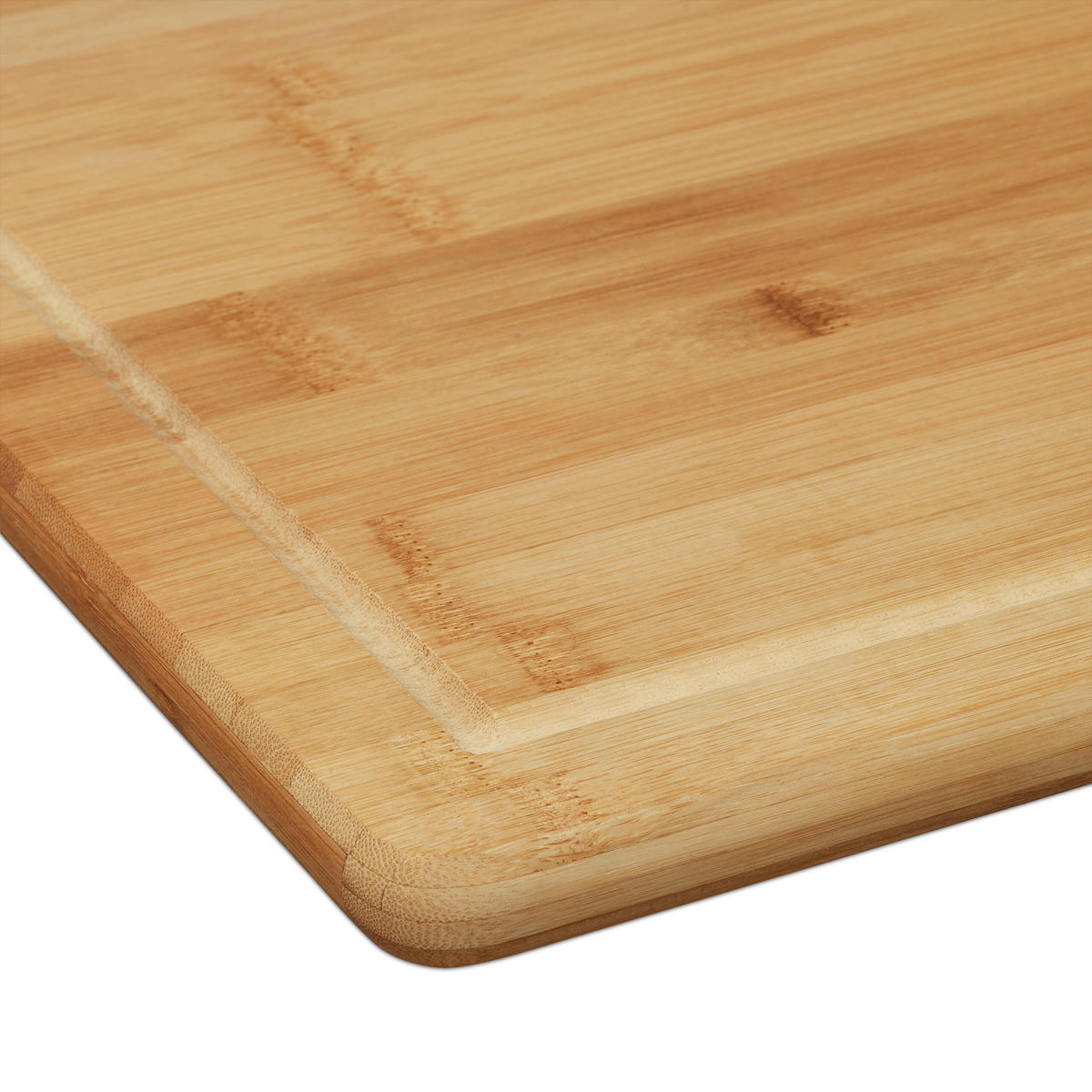 SCHNEIDEBRETT Natur Bambus Saftrille 56,5x50 cm - Hellbraun, Holz (56.5/50cm) - Relaxdays