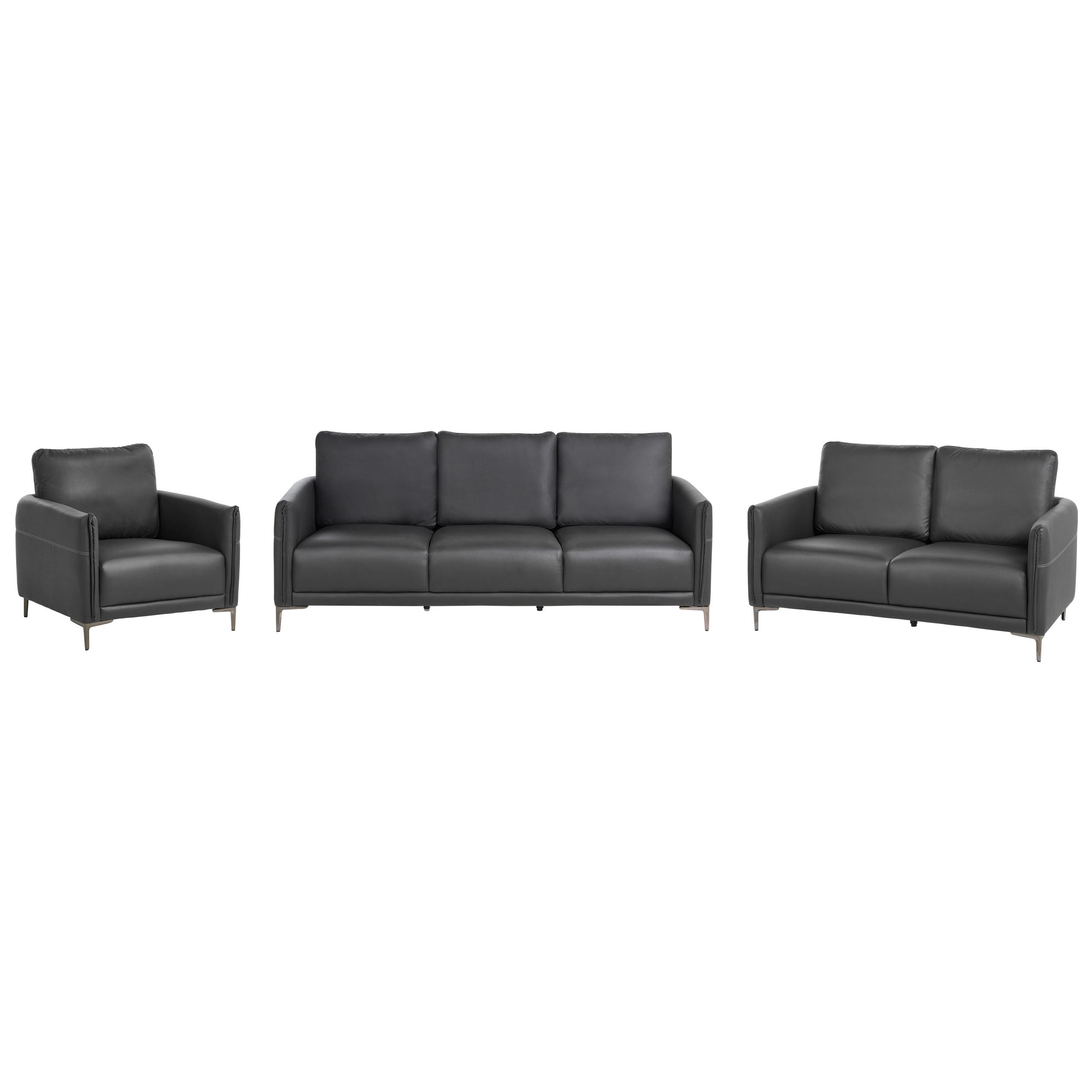 Beliani Sofa-Set Schwarz, Dunkelgrau 212x93x83 cm