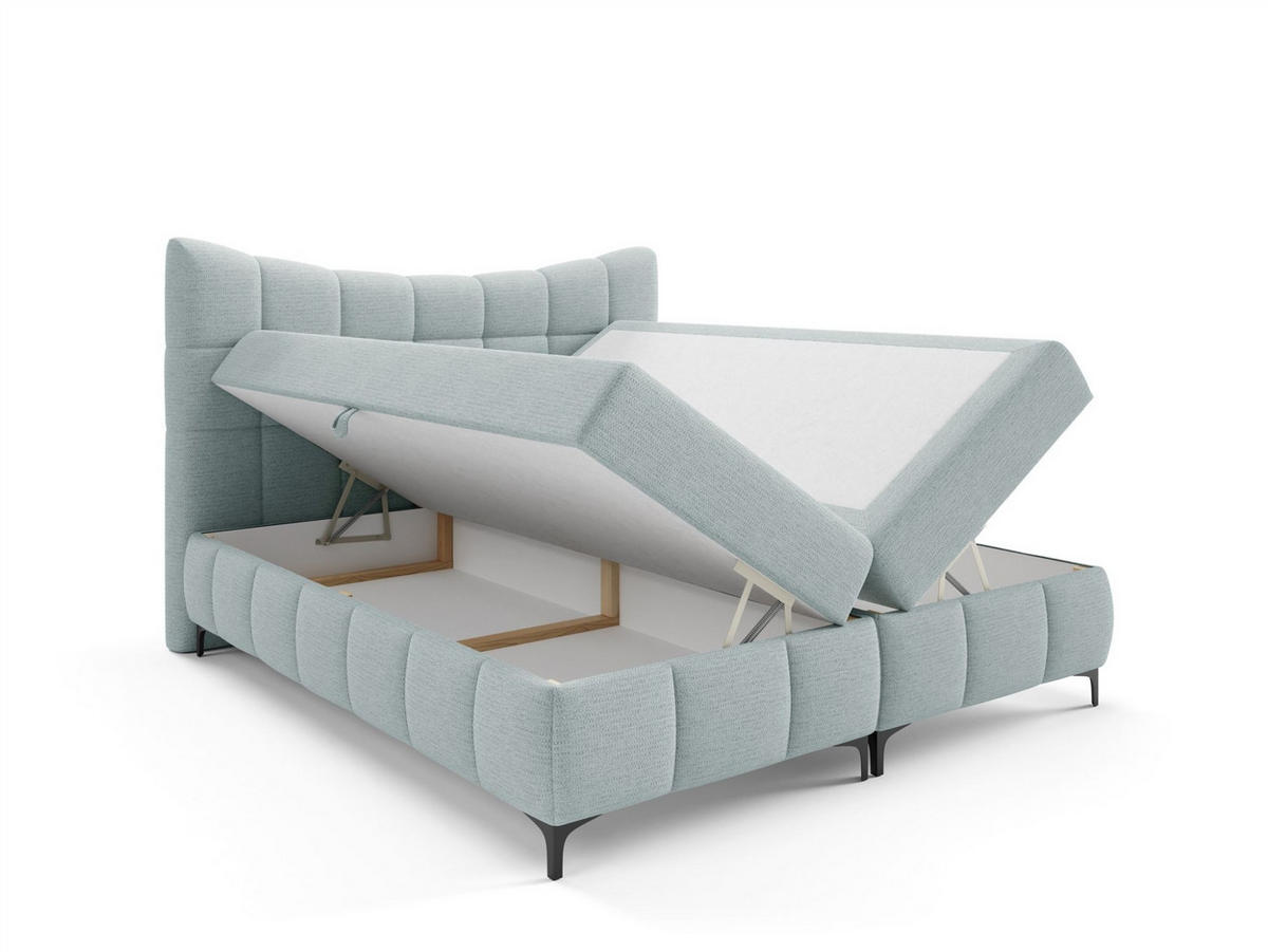BOXBETT Charles Premi.. In Aragon - Hellblau, Holzwerkstoff/Textil (140/200cm) - Fun Möbel
