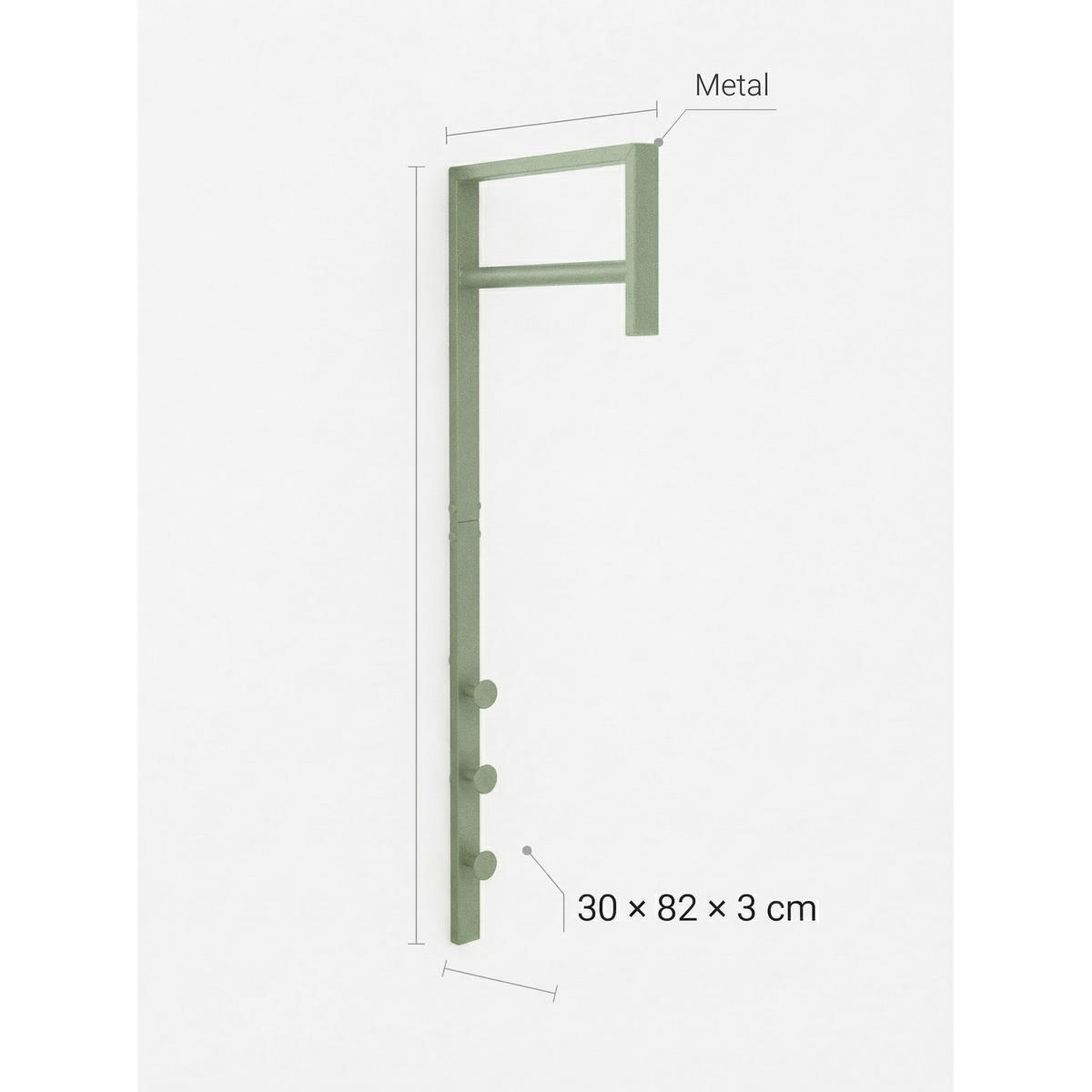 GARDEROBENSTÄNDER Pisa Grün 3/30/82 cm - Grün, Metall (3/82/30cm) - ebuy24