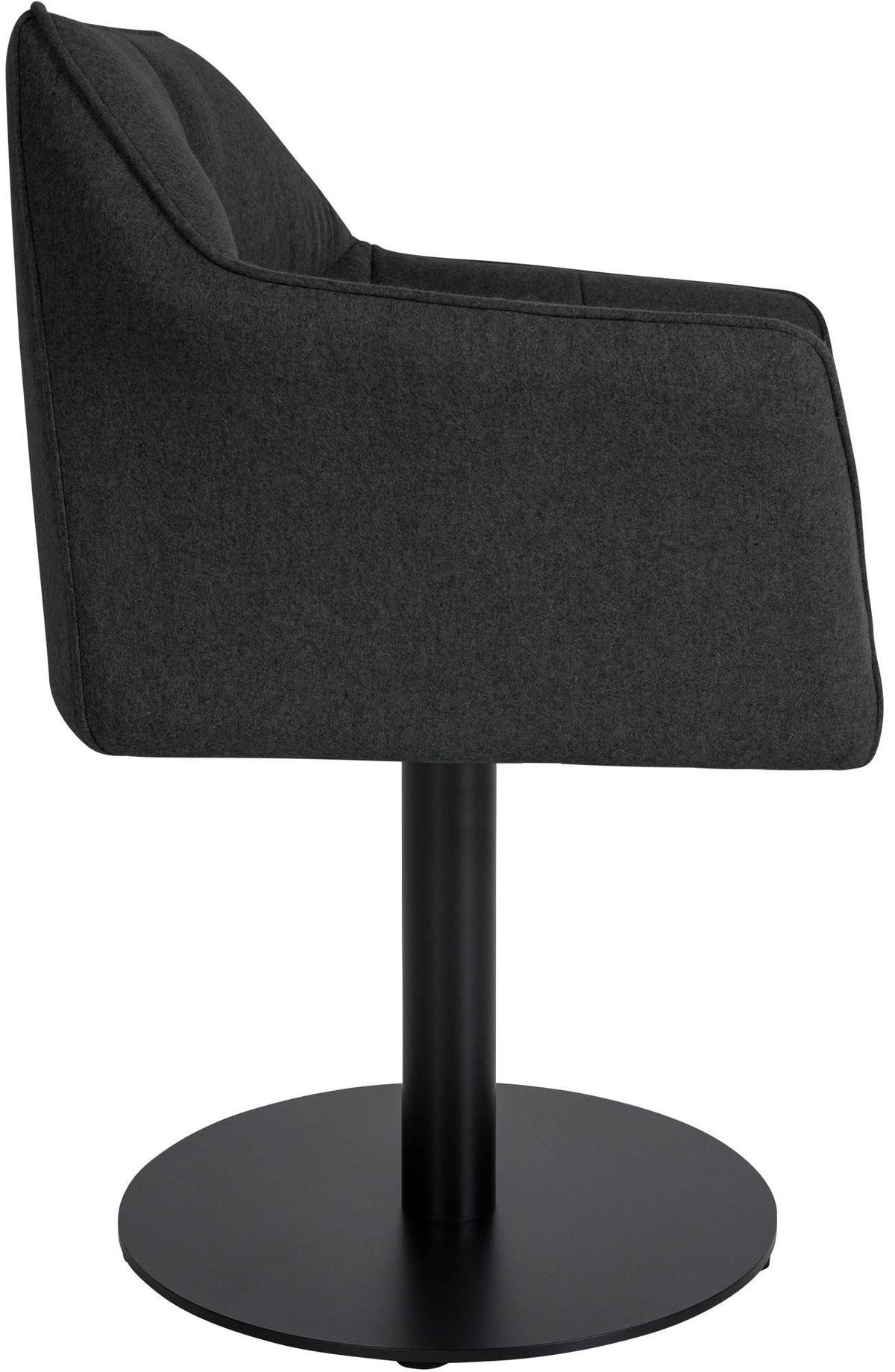 SESSEL Filz Anthrazit - Anthrazit/Schwarz, Textil/Metall (64/75/48cm) - CLP