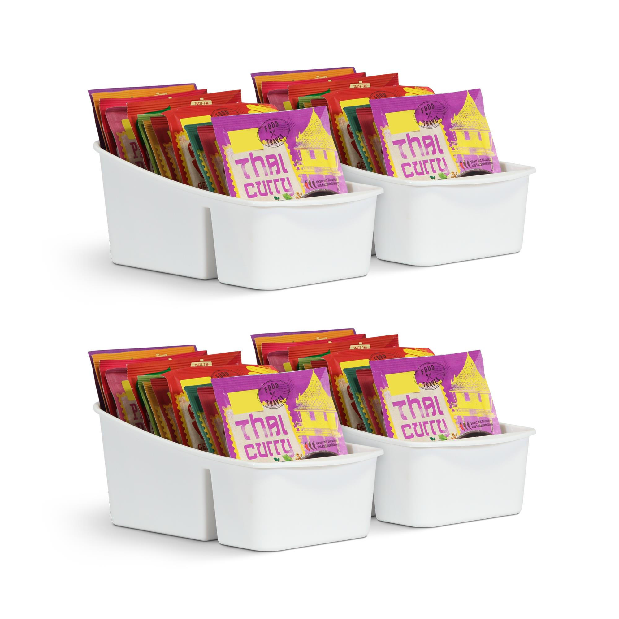 KÜCHENORGANIZER für Gewürze und Tüten Weiß 4er-Pack - Weiß, Kunststoff (15/10/25cm)