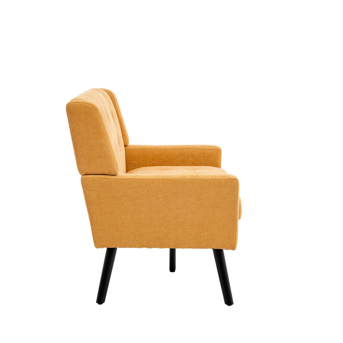 2-SITZER-SOFA Massivholz,dicke Schaumfüllung,Leinenstoff,Gelb - Gelb, Textil (119/88/75cm) - LVHOM