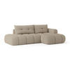 ECKSOFA FLUMA R-S Beige Boucle-Stoff mit Schlaffunktion - Beige, Holz (279/158cm) - MASSENO