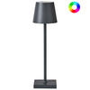 LED-TISCHLEUCHTE Grau Valira - Grau, Metall (10/10/37cm) - Beliani