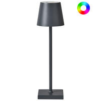 LED-TISCHLEUCHTE Grau Valira - Grau, Metall (10/10/37cm) - Beliani
