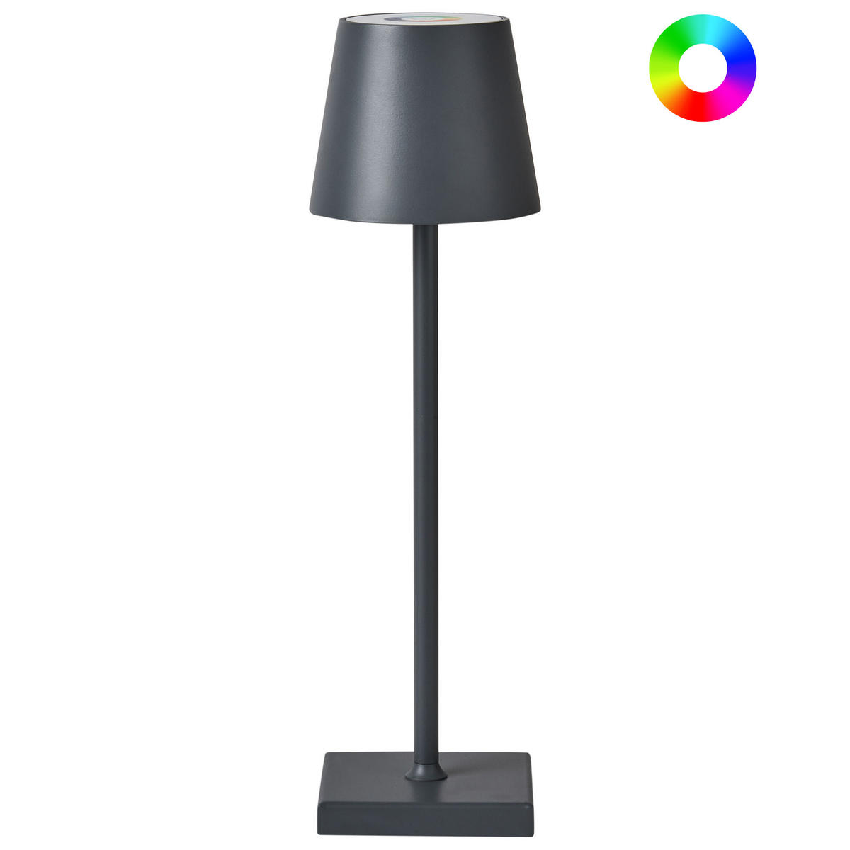 LED-TISCHLEUCHTE Grau Valira - Grau, Metall (10/10/37cm) - Beliani