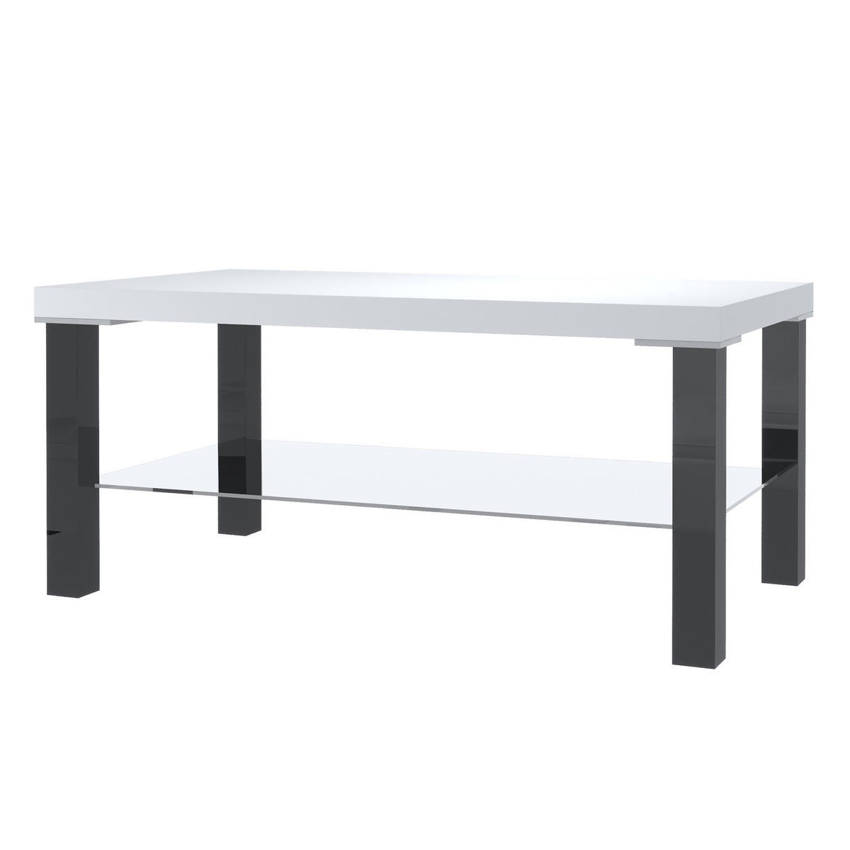 WOHNZIMMERTISCH 90 x 45 cm, Schwarz / Weiß - Schwarz/Weiß, Holz (45/43.5/90cm) - B BELINI GROUP