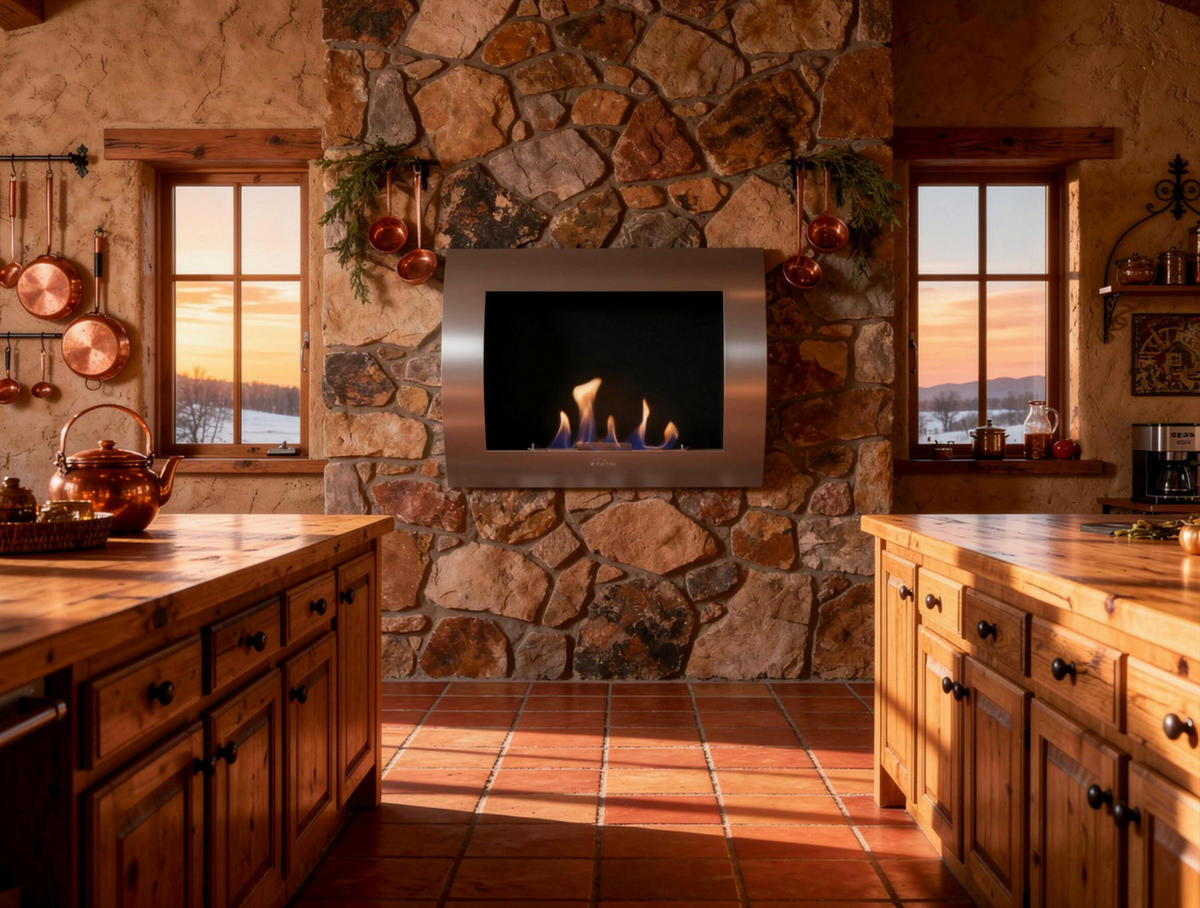 BIOETHANOL-KAMIN Silber Wandmodell inklusive 1 L Brennblock - Silberfarben, Metall (60/45/14cm) - Purline