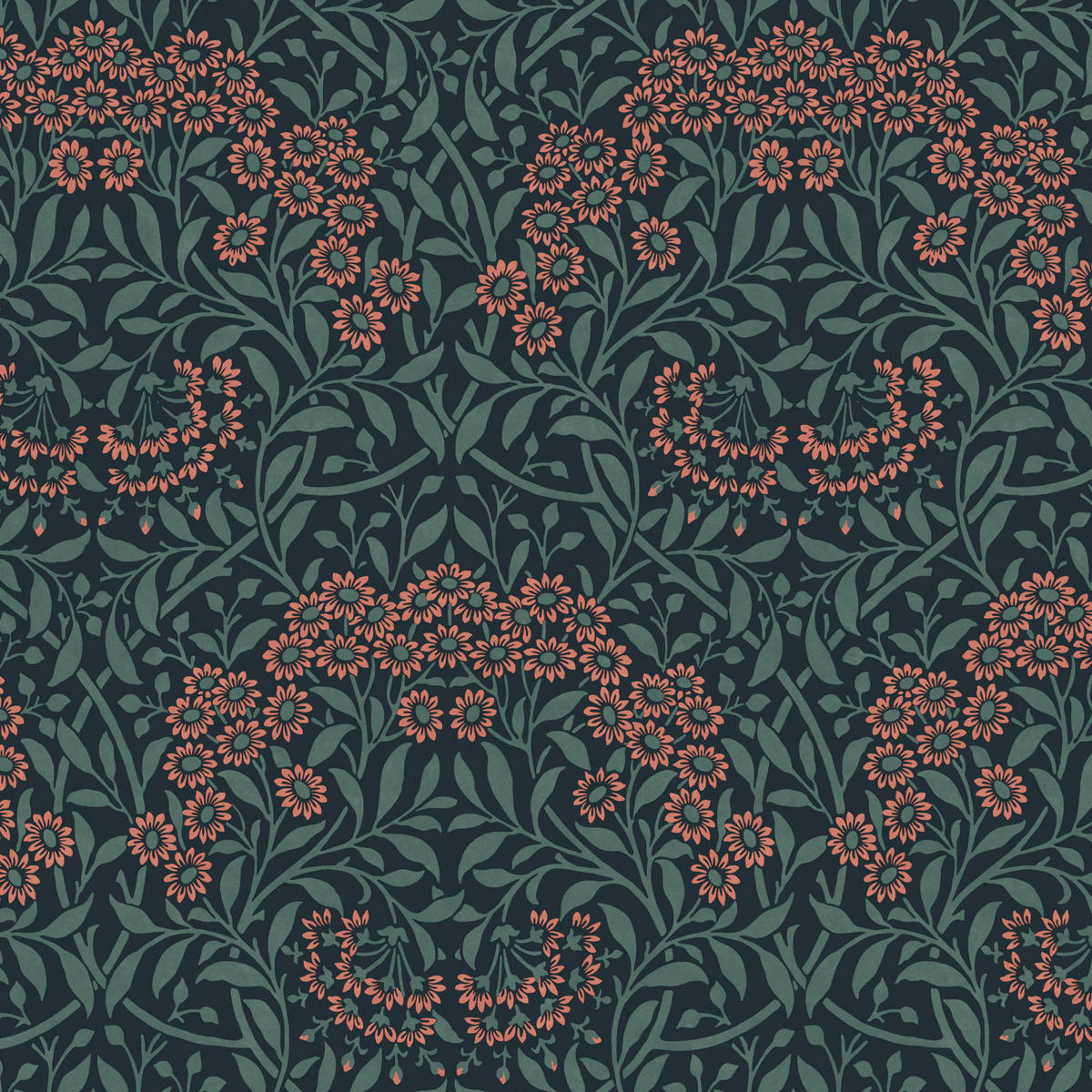 VLIESTAPETE Herbstaster 1000x52cm - Blau, Papier/Kunststoff (52/1000cm) - William Morris at Home