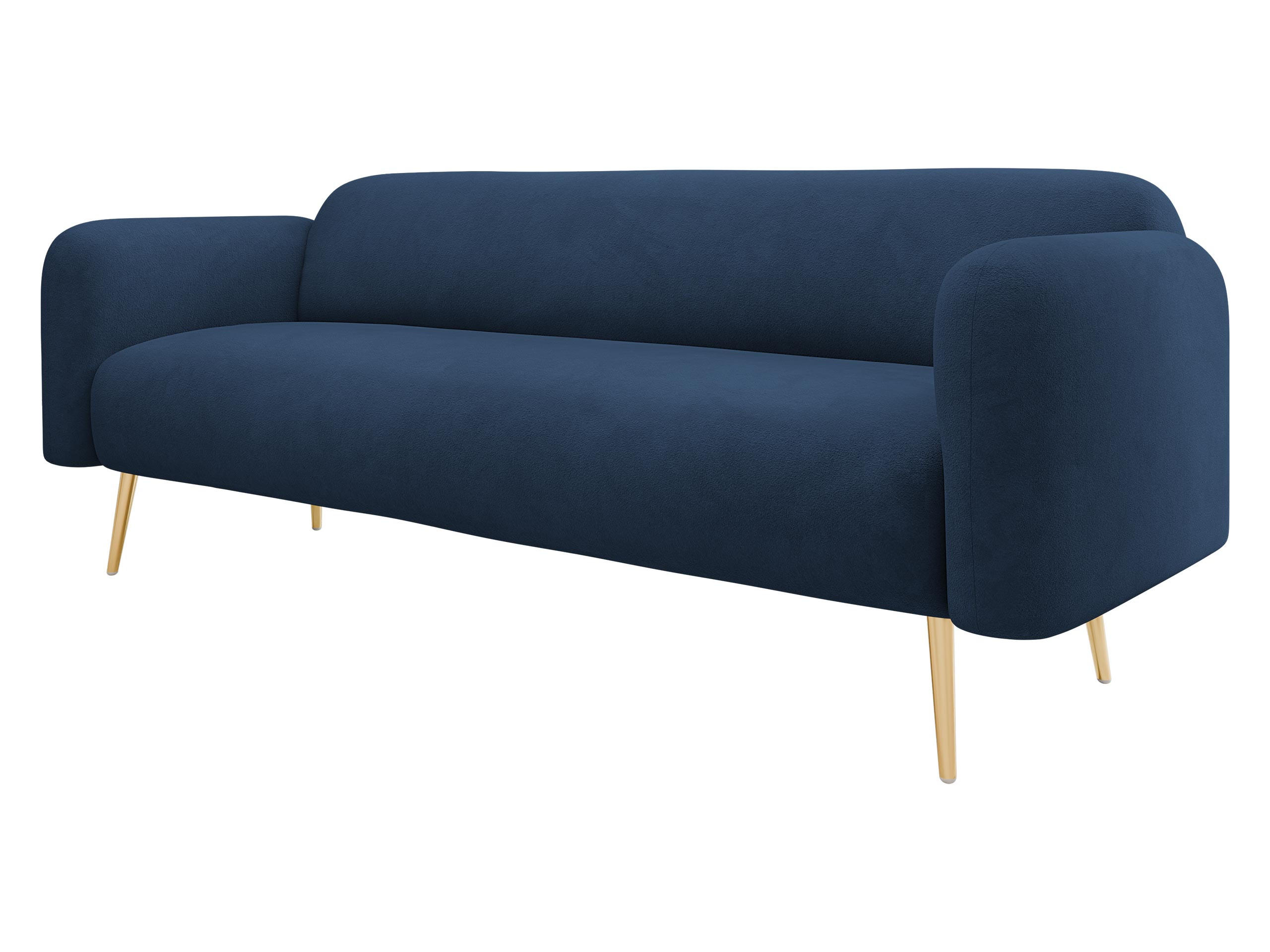 SOFA Nami 3 - Blau/Goldfarben, Holz/Textil (204/75/71cm) - MIRJAN24