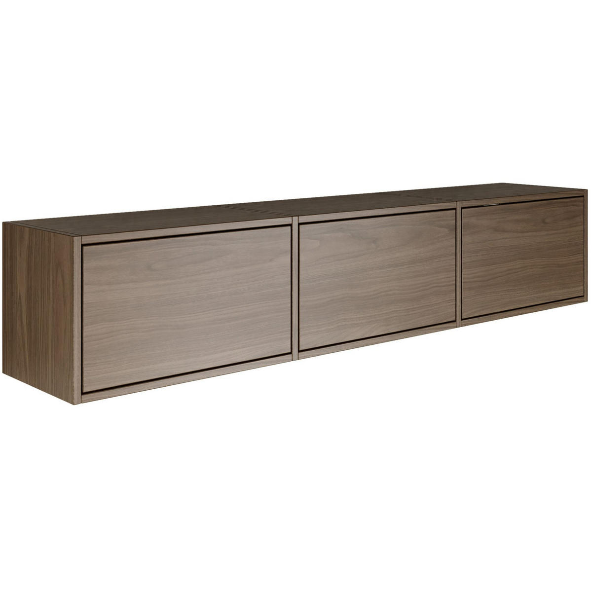 TV-LOWBOARD hängend, 3 Klappen, Walnuss, 150 cm - Dunkelbraun, Holzwerkstoff (150.1/30/30cm) - Selsey