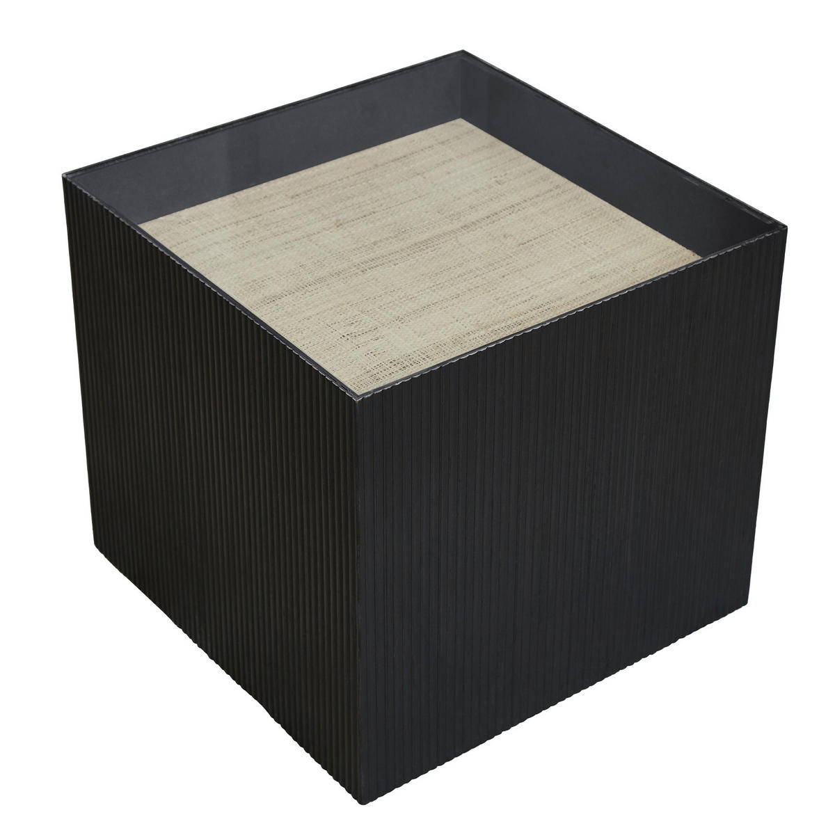 BEISTELLTISCH EVA Schwarz/Natur - Transparent/Schwarz, Holzwerkstoff (50/50/45cm) - SVITA