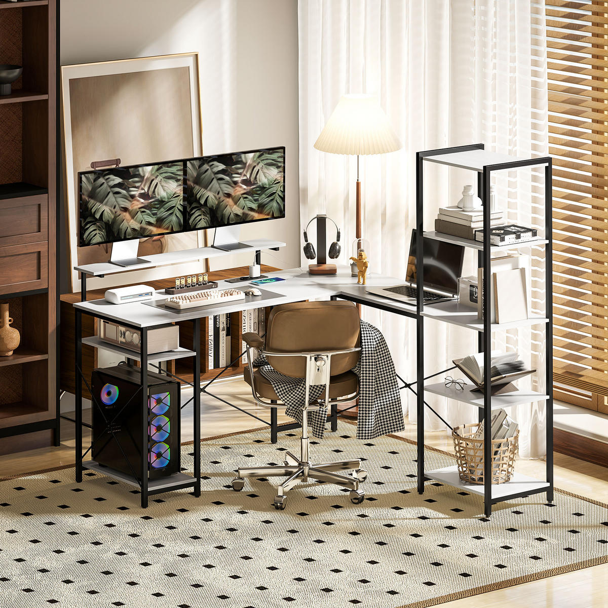 BÜROTISCH Weiß 1 Stück - Weiß, Holzwerkstoff (137/140/139.5cm) - GiPP