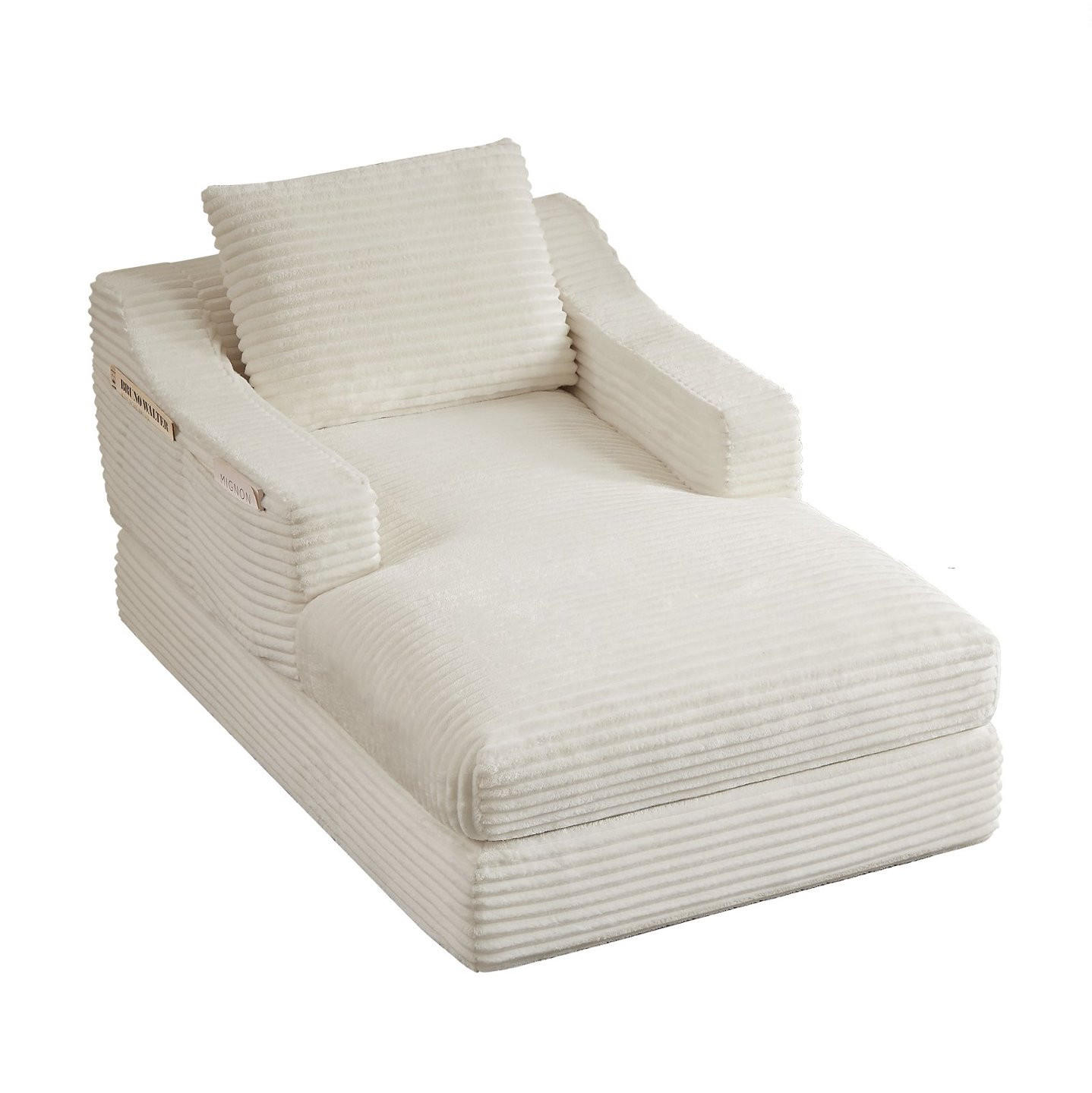 SOFA Cord Weiß mit Schlaffunktion - Weiß, Textil (100/68/162cm) - WISHDOR