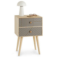NACHTTISCH PELO - Naturfarben/Grau, Holz (35/53/28cm) - IDIMEX