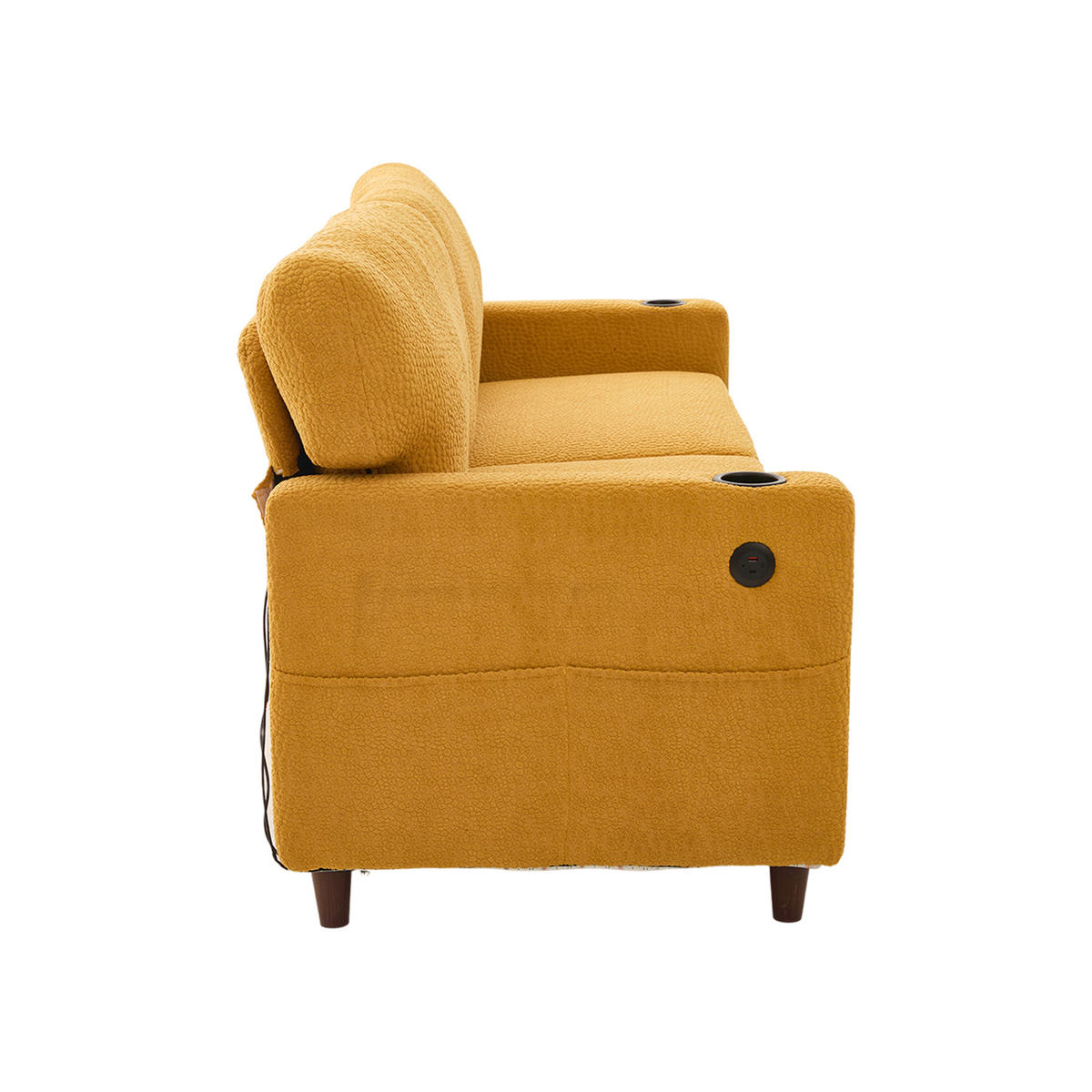 SOFA 2-Sitzer 203/77,5/86 cm Senfgelb - Gelb, Textil (77.5/86/203cm)