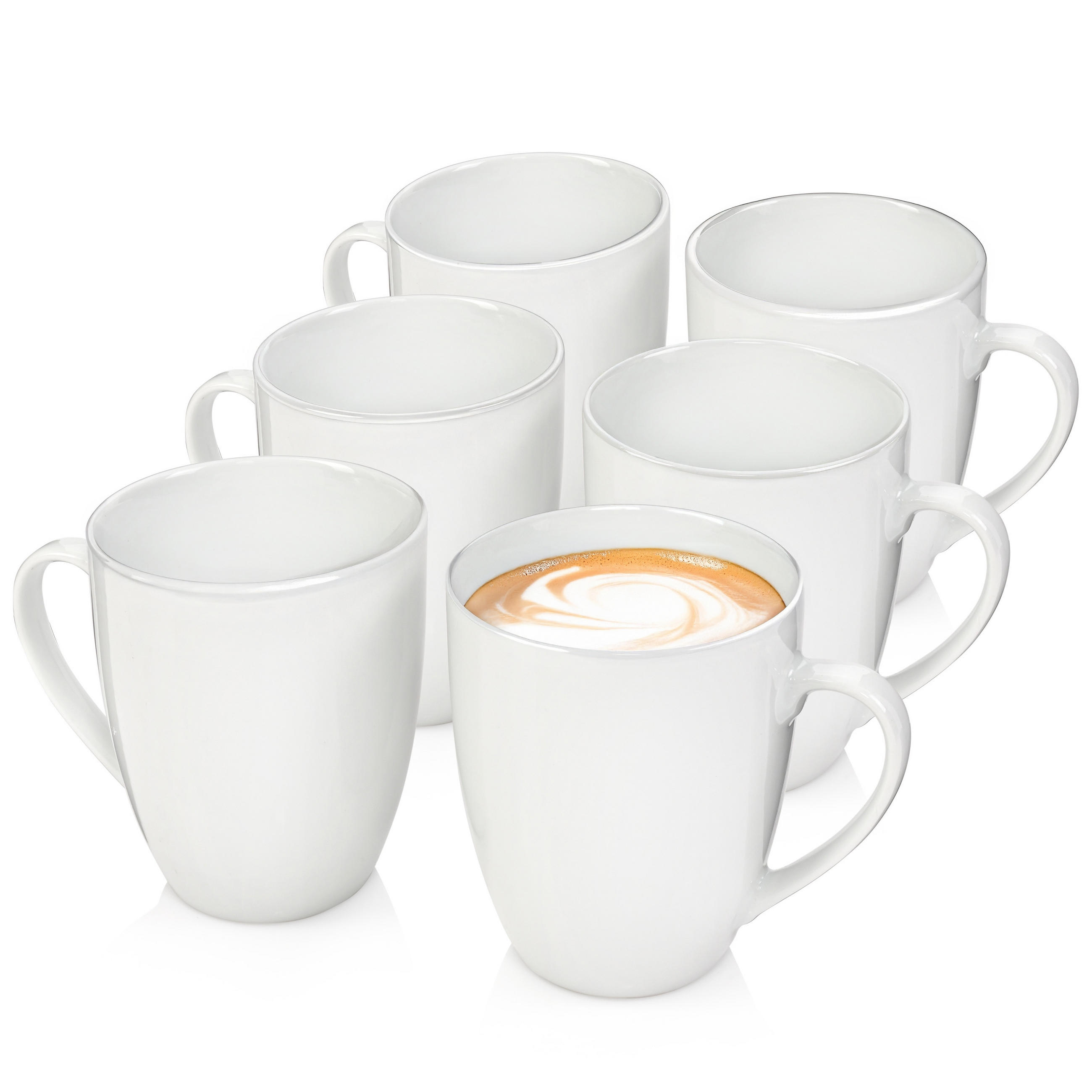 KAFFEEBECHER SET NEW PORT - 6 teilig aus Porzellan - Weiß, Keramik (0.35L) - Sänger