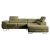 ECKSOFA Stevil Olivgrün Cordbezug - Silberfarben/Olivgrün, Textil/Metall (275/203cm) - Selsey