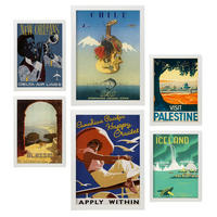 POSTER Set Mit 6 Land & Stadt Größe A3 & A4 Weißer Rahmen - Weiß, Papier (29.7/1cm) - Nacnic