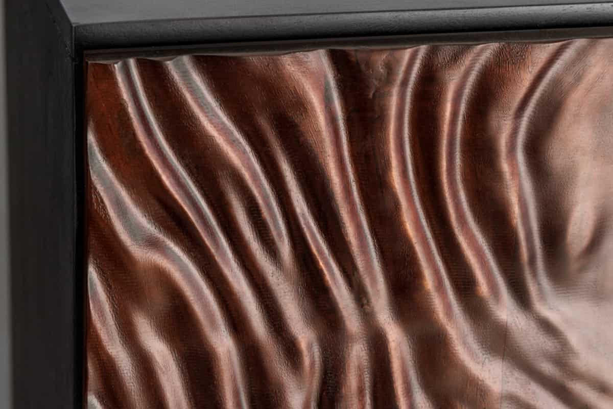 HIGHBOARD FLUID Braun Akazie 110cm - Schwarz/Braun, Holz (100/110/38cm) - riess-ambiente