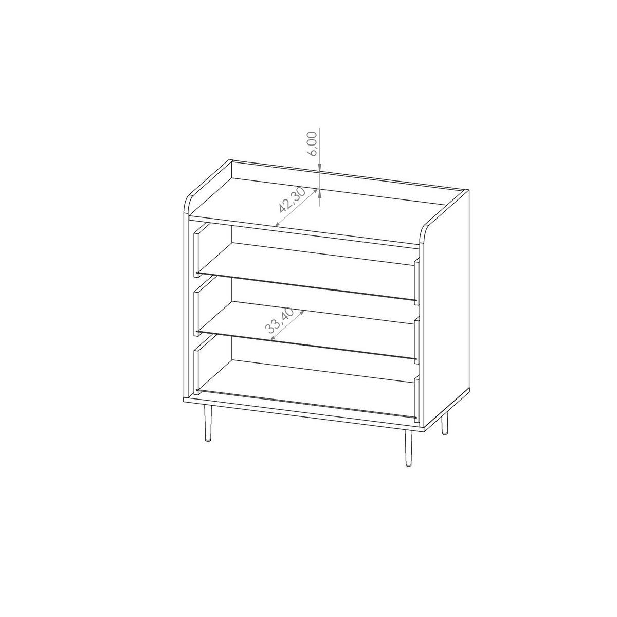 KOMMODE Nero mit vier Schubladen - Hellbraun/Schwarz, Holzwerkstoff/Metall (90/90/45cm) - Ravio