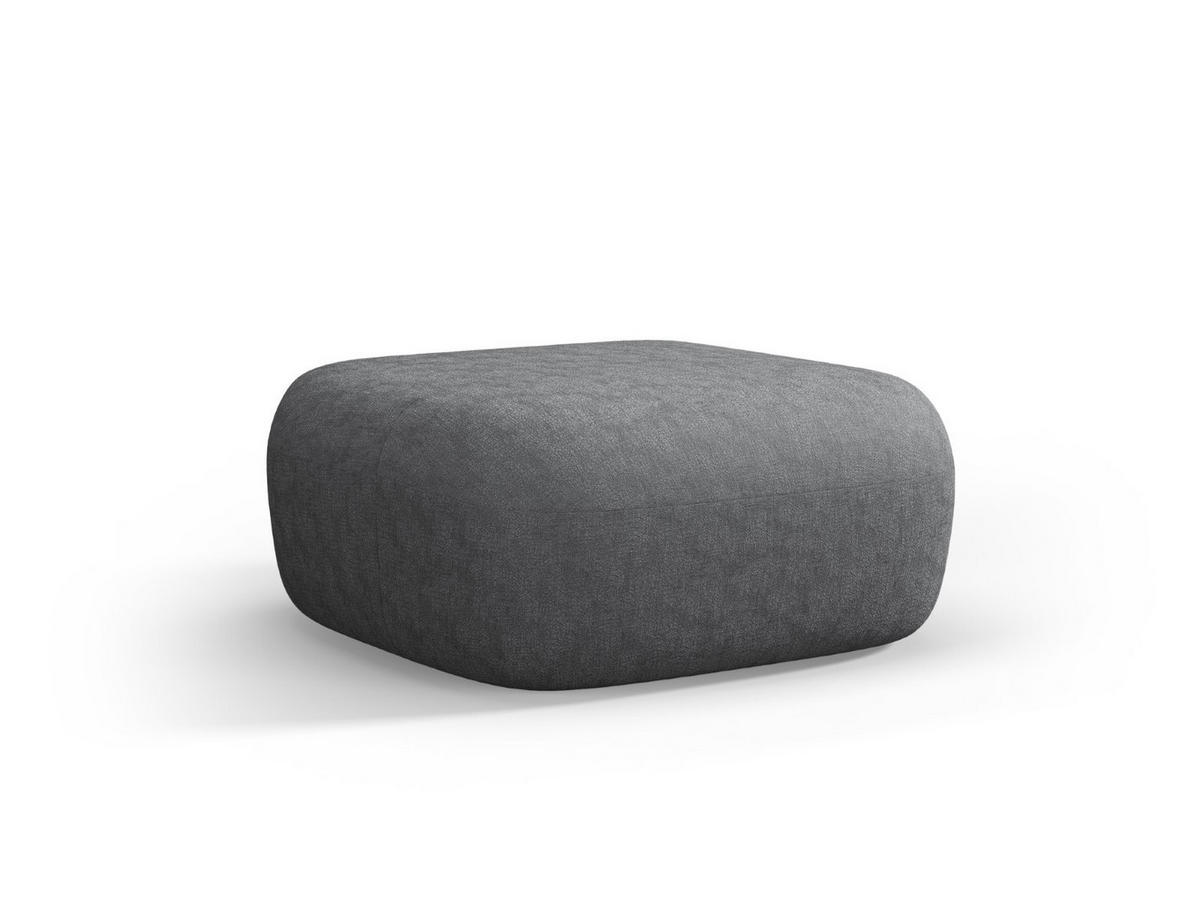 POUF Jenny aus Chenille-Stoff dunkelgrau - Dunkelgrau, Textil (88/40/90cm) - Micadoni