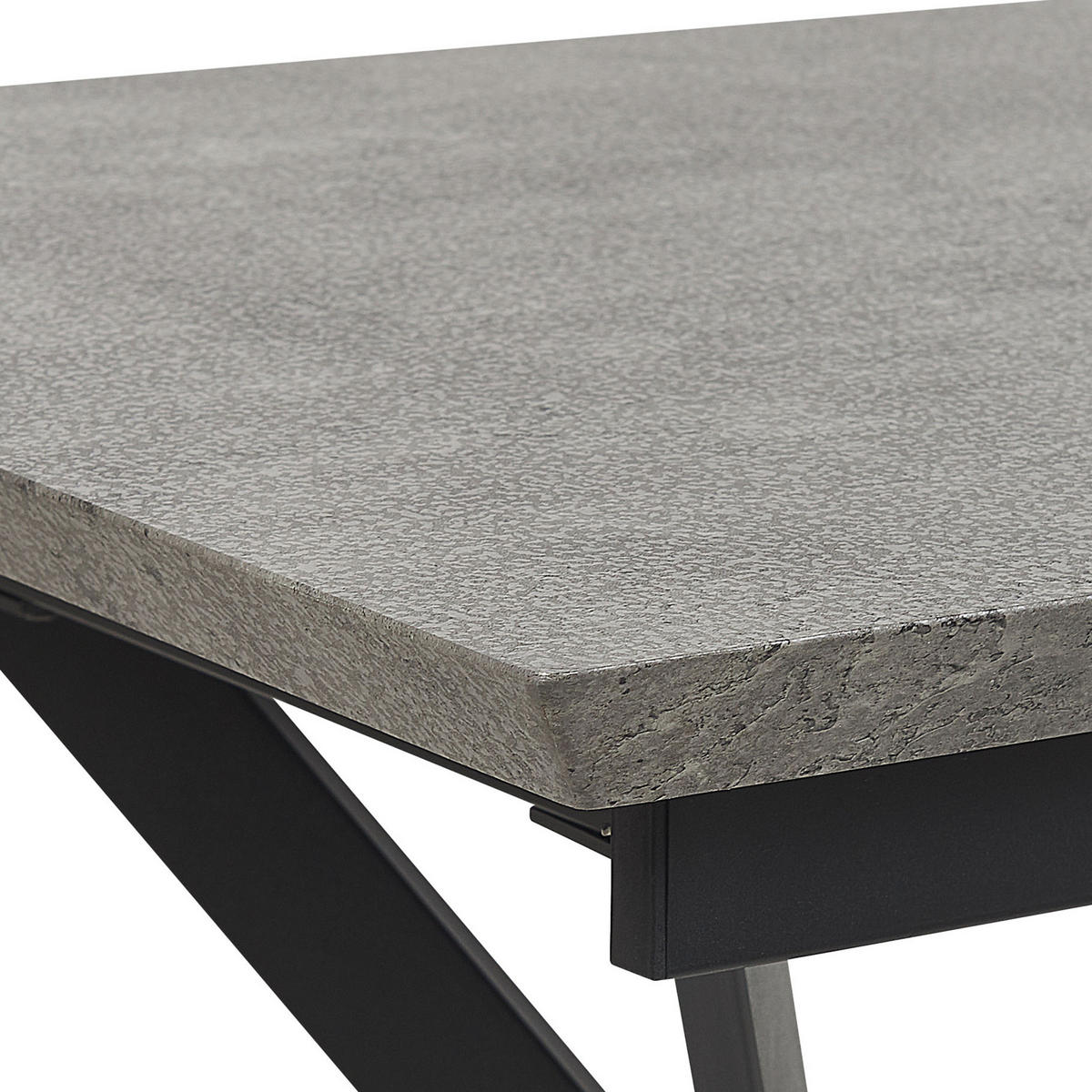 ESSTISCH 140-180/80/76 cm Hellgrau Rechteckig Benson - Grau, Holzwerkstoff (180/80/76cm) - Beliani