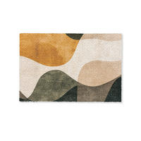 FUSSMATTE Formen - Ockergelb - Abstrakt 60x40 cm - Multicolor, Kunststoff (60/0.4cm) - MuchoWow