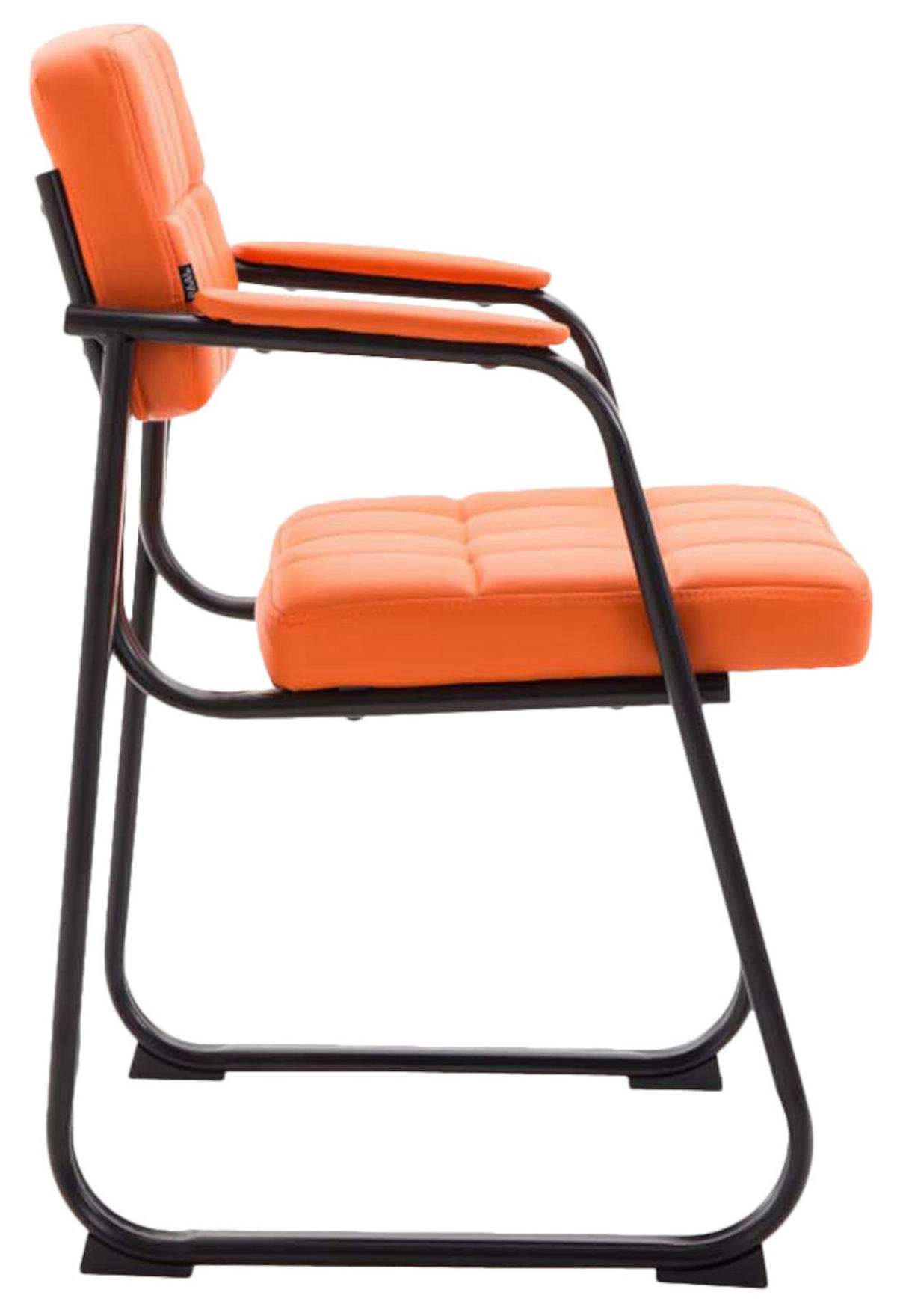 ARMLEHNENSTUHL 2er Set Lederlook Orange - Orange, Textil/Metall (59/84/58cm) - CLP
