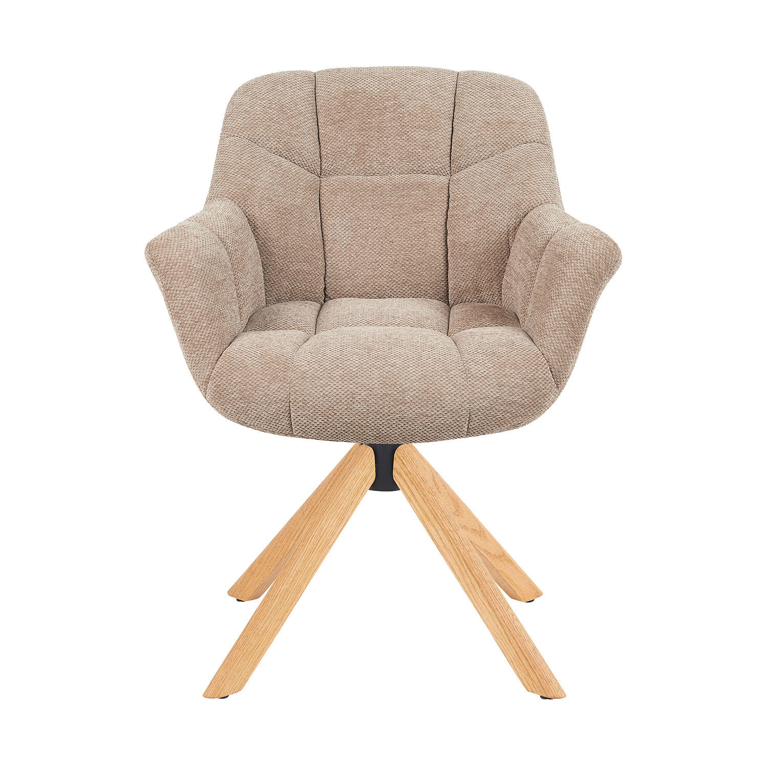 DREHSTUHL Mika-Nea - Honigeiche/Beige, Eichenholz/Holz (65/81/66cm) - DUBI Möbel