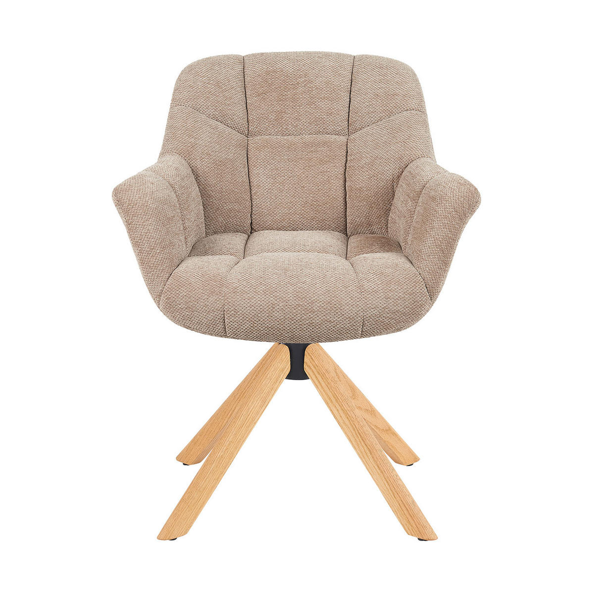 DREHSTUHL Mika-Nea - Honigeiche/Beige, Eichenholz/Holz (65/81/66cm) - DUBI Möbel