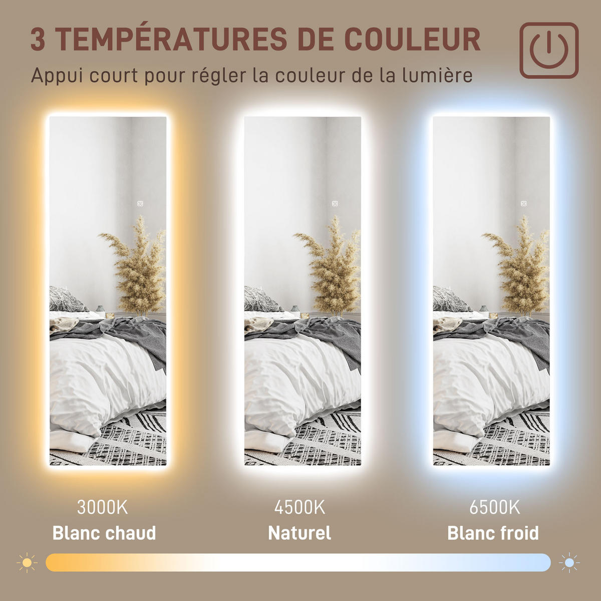 WANDSPIEGEL LED DE-17942 rahmenlos - Transparent, Glas (40/120/3cm) - ComfortXL