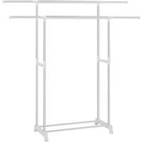 KLEIDERSTÄNDER höhenverstellbar, Metall, Silber Weiß - Silberfarben, Kunststoff/Metall (151.5/94/42cm) - Woltu