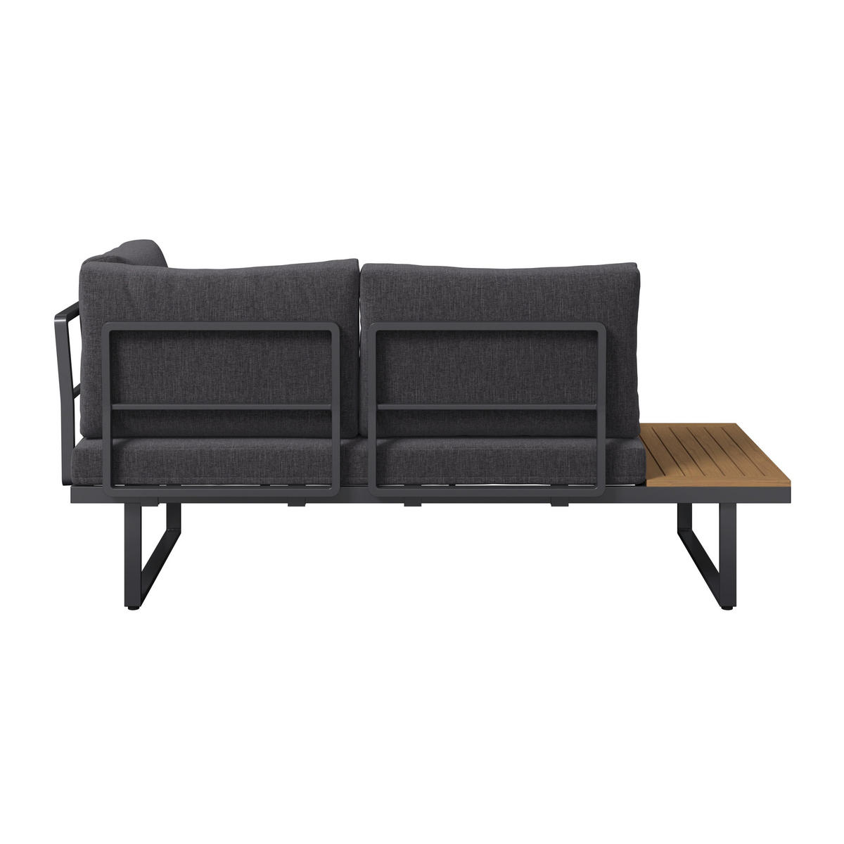 LOUNGEGARNITUR Hottie Naturfarben/Grau, 4-tlg. - Dunkelgrau, Metall